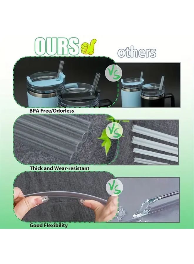 Transparent Reusable Space Cup Drinking Straw Set with 2 Cleaning Brushes - Image 5